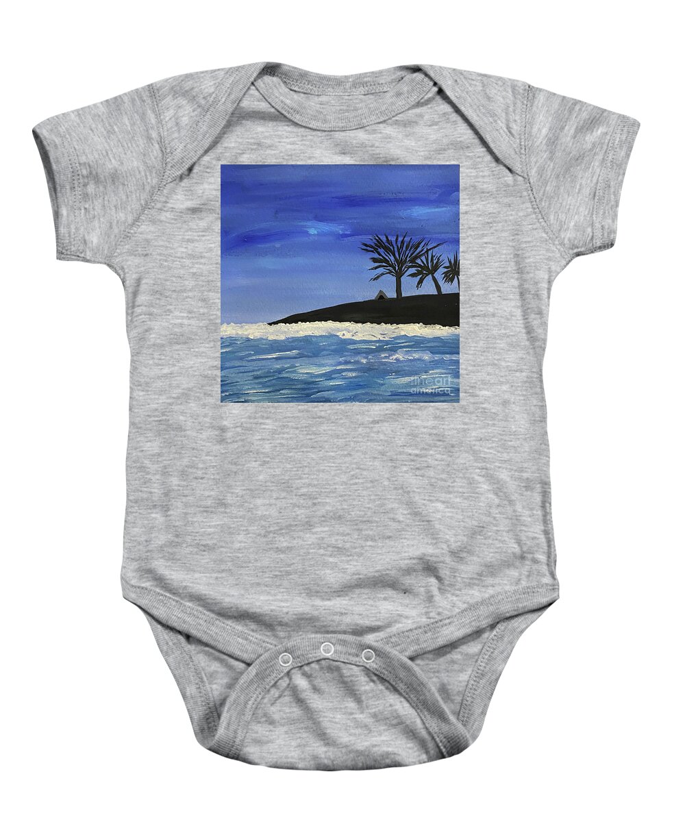 Island Baby Onesie featuring the painting Island Sea by Lisa Neuman