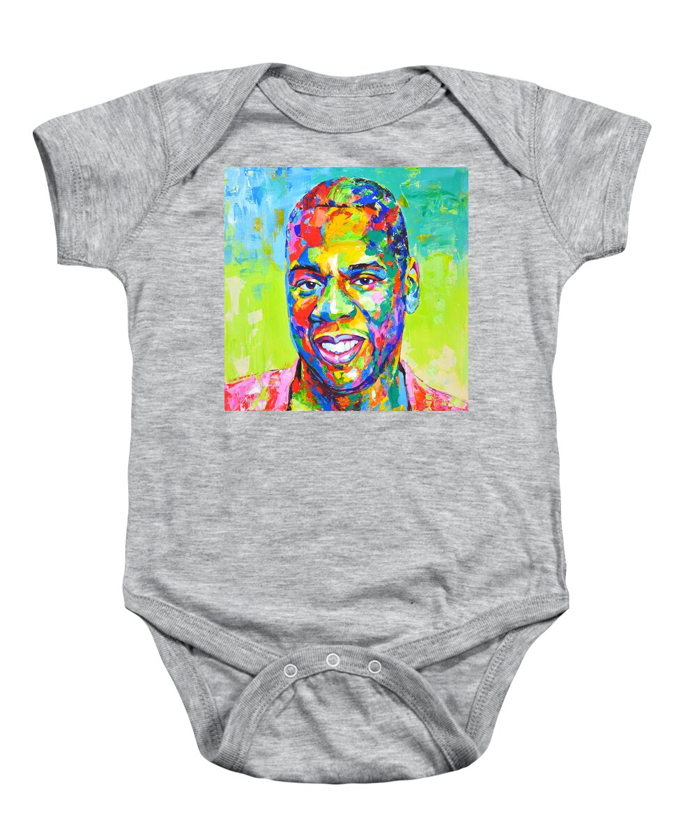Jay-z Baby Onesie featuring the painting Jay-Z. by Iryna Kastsova