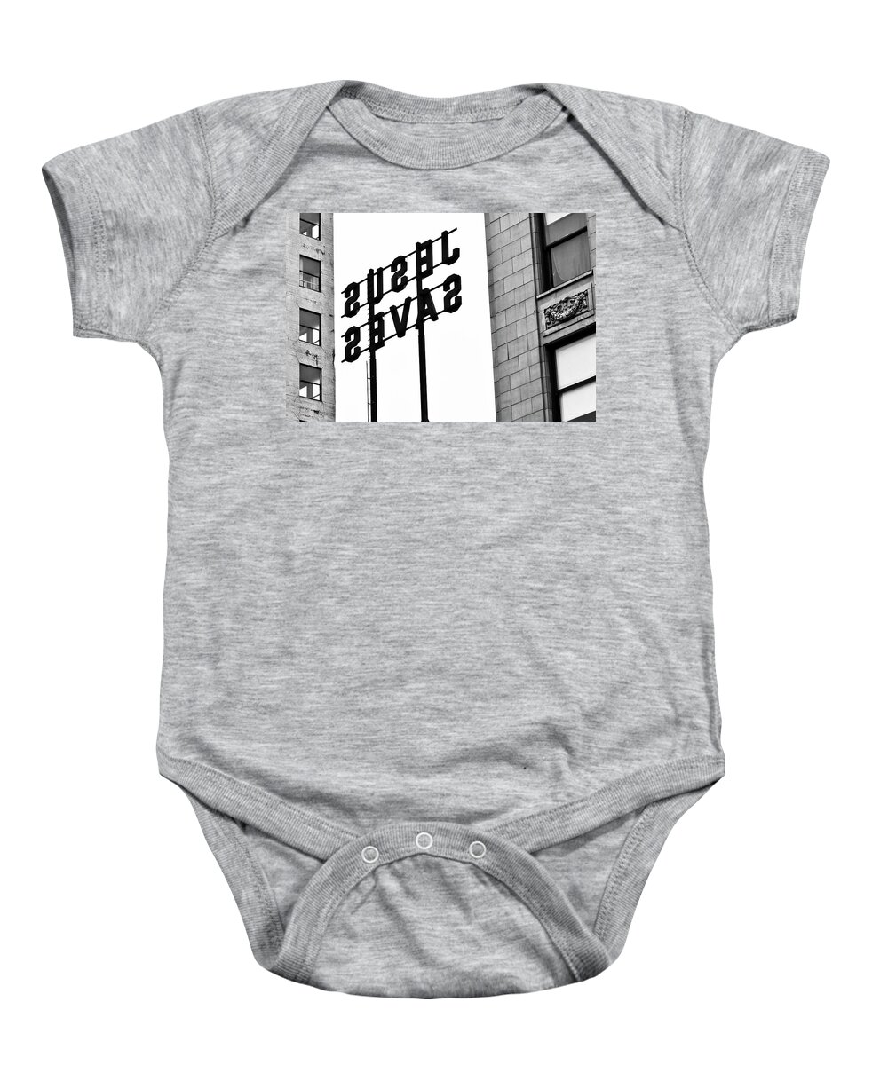 Dtla Baby Onesie featuring the photograph Jesus Saves by Eyes Of CC