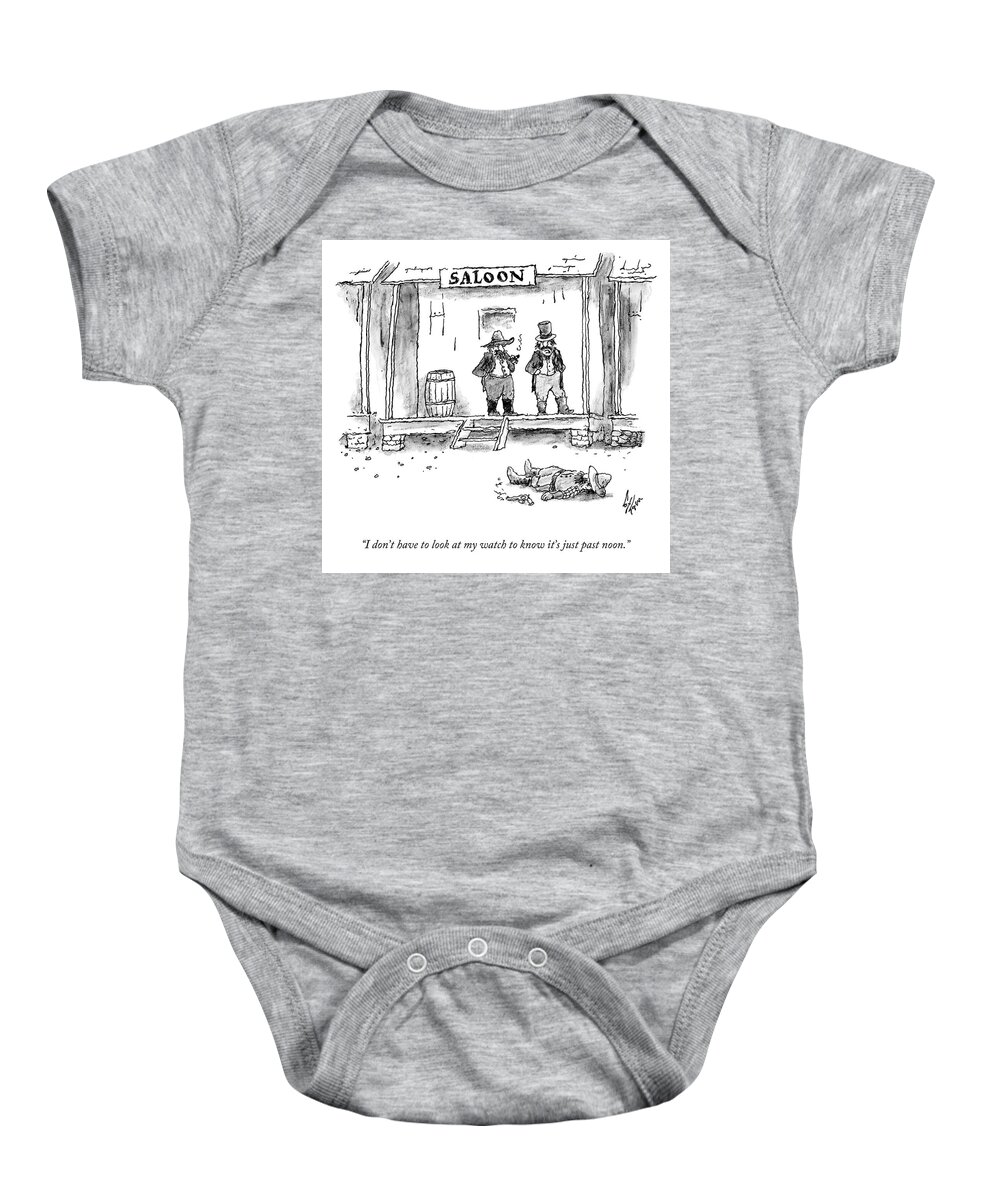A27469 Baby Onesie featuring the drawing Just Past Noon by Frank Cotham