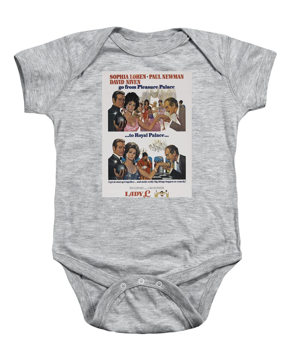 Lady Baby Onesie featuring the mixed media ''Lady L'', 1965, art by Howard Terpning by Movie World Posters