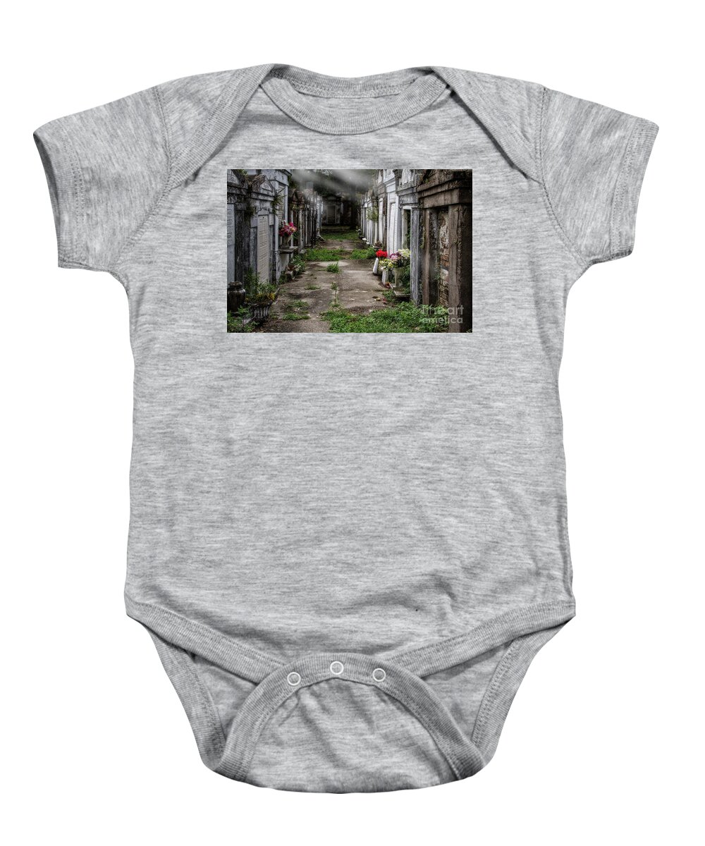 Nola Baby Onesie featuring the photograph Lafayette Cemetery #1 by Jarrod Erbe