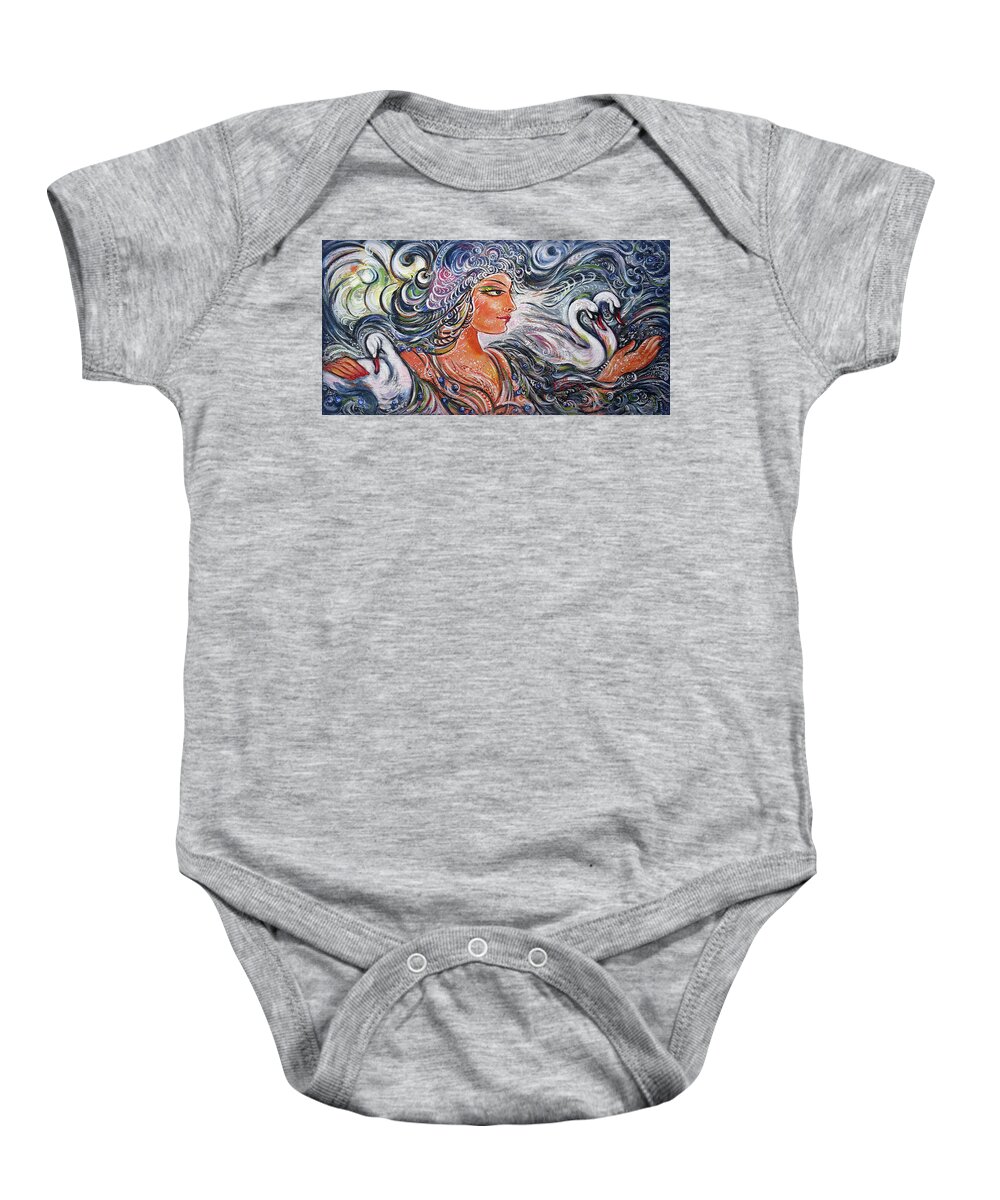 Lake Baby Onesie featuring the painting Lake Lady by Harsh Malik