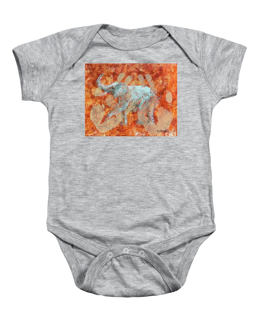 Elephant Baby Onesie featuring the painting Last Chance I by Shirley Galbrecht