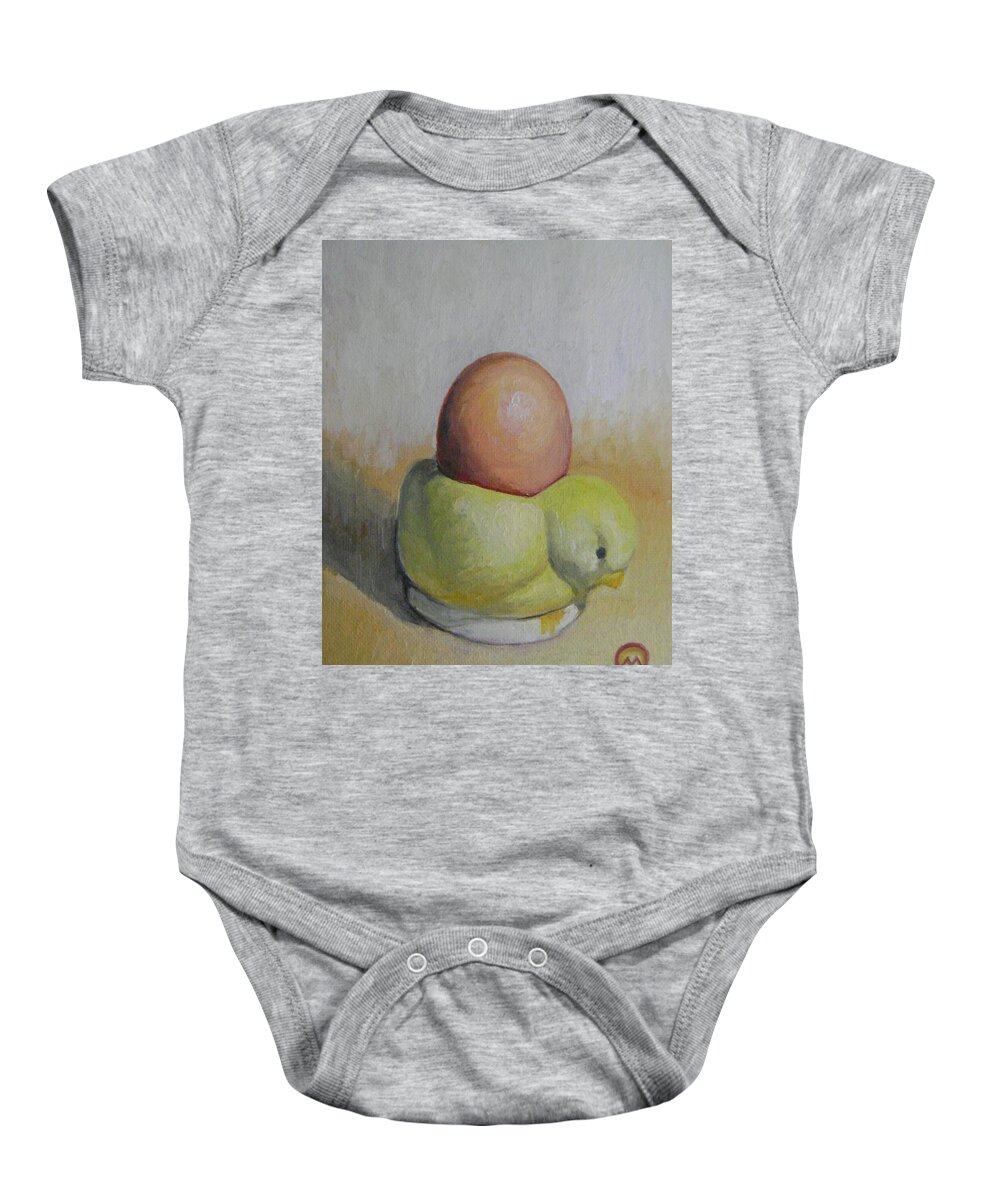 Le Coquetier Baby Onesie featuring the painting Le Coquetier by Therese Legere