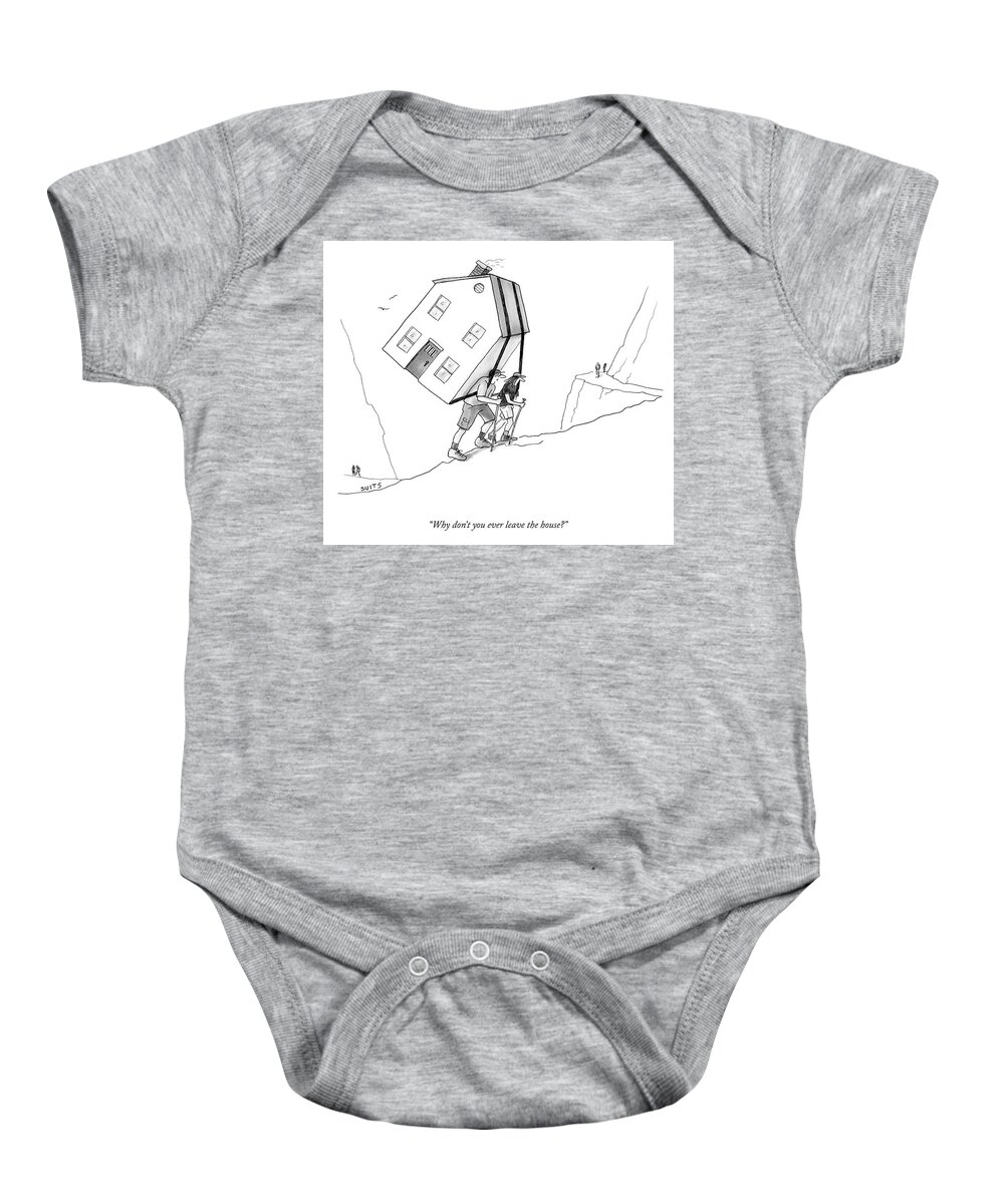 Cctk Baby Onesie featuring the drawing Leave The House by Julia Suits