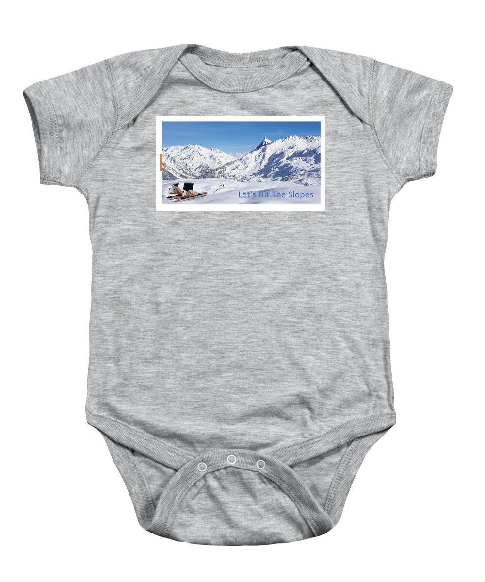 Snow Baby Onesie featuring the photograph Lets Hit The Slopes by Nancy Ayanna Wyatt