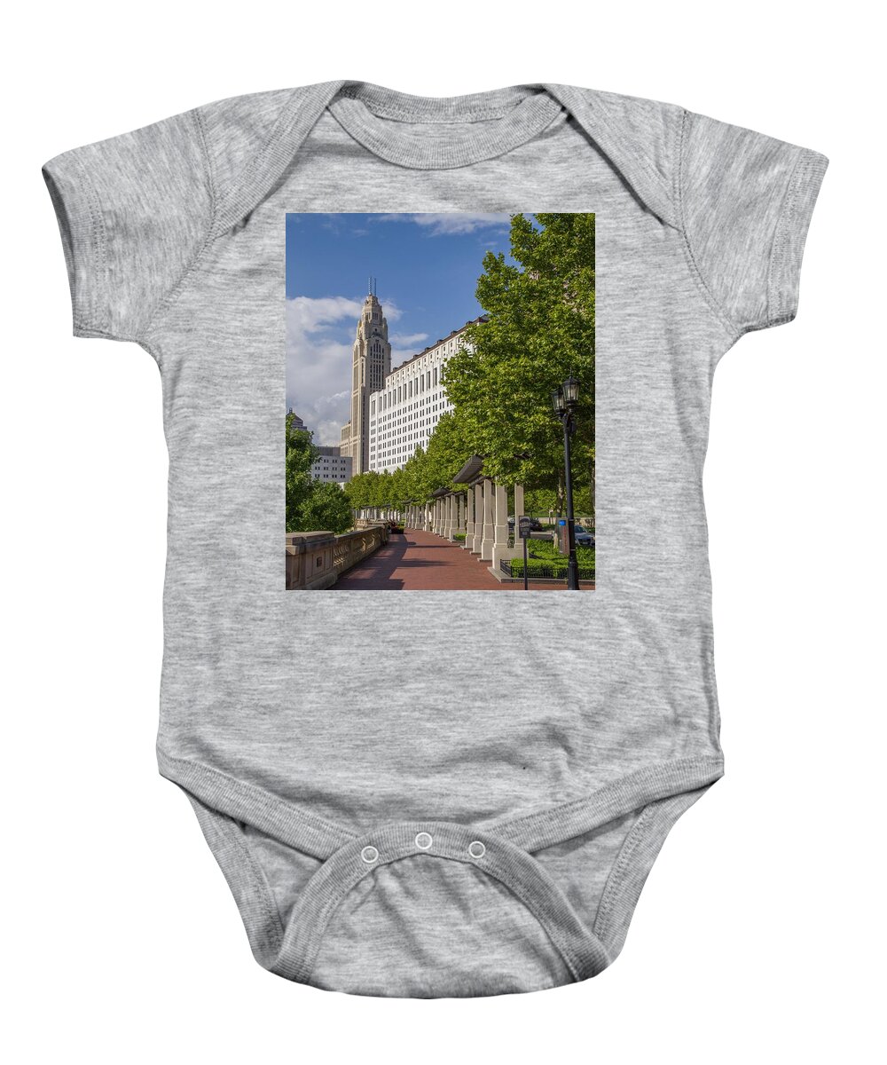 Columbus Baby Onesie featuring the photograph Leveque Tower by Kevin Craft