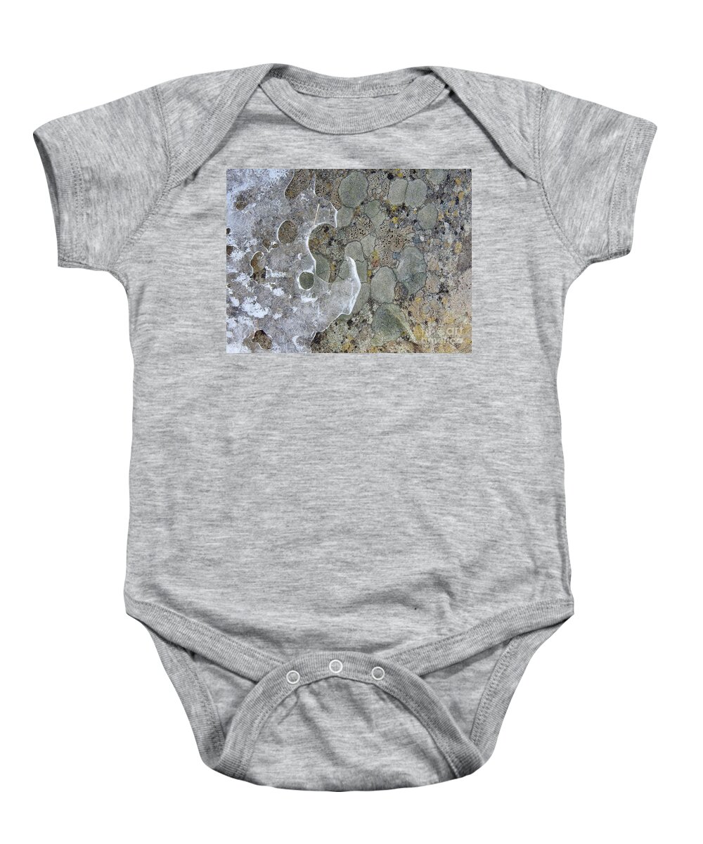 Lichen Baby Onesie featuring the photograph Lichen and Ice by Nicola Finch