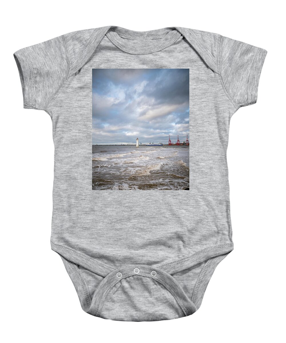 Beach Baby Onesie featuring the photograph Lighthouse at Fort Perch by Spikey Mouse Photography