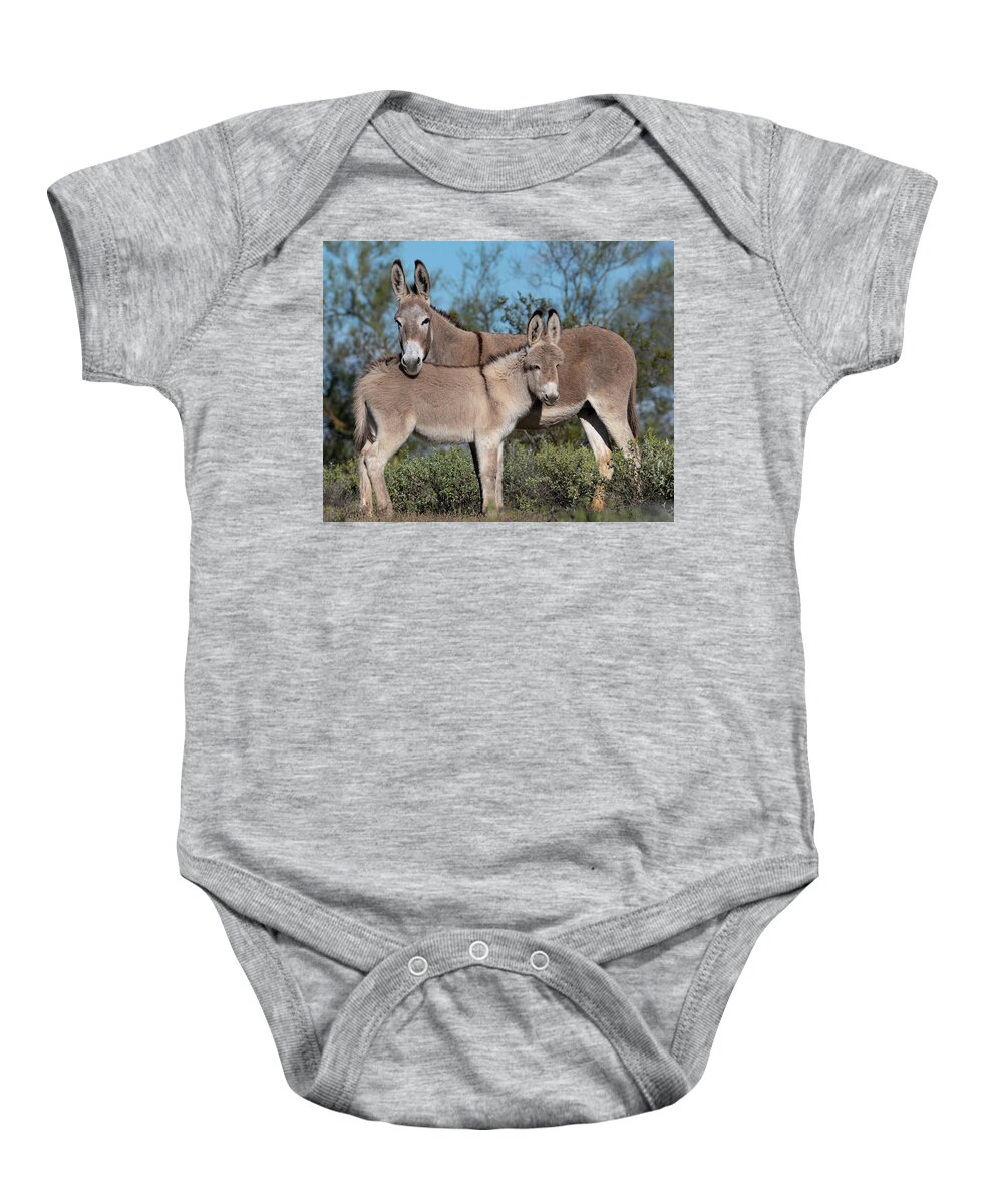 Wild Burros Baby Onesie featuring the photograph Like Mom by Mary Hone