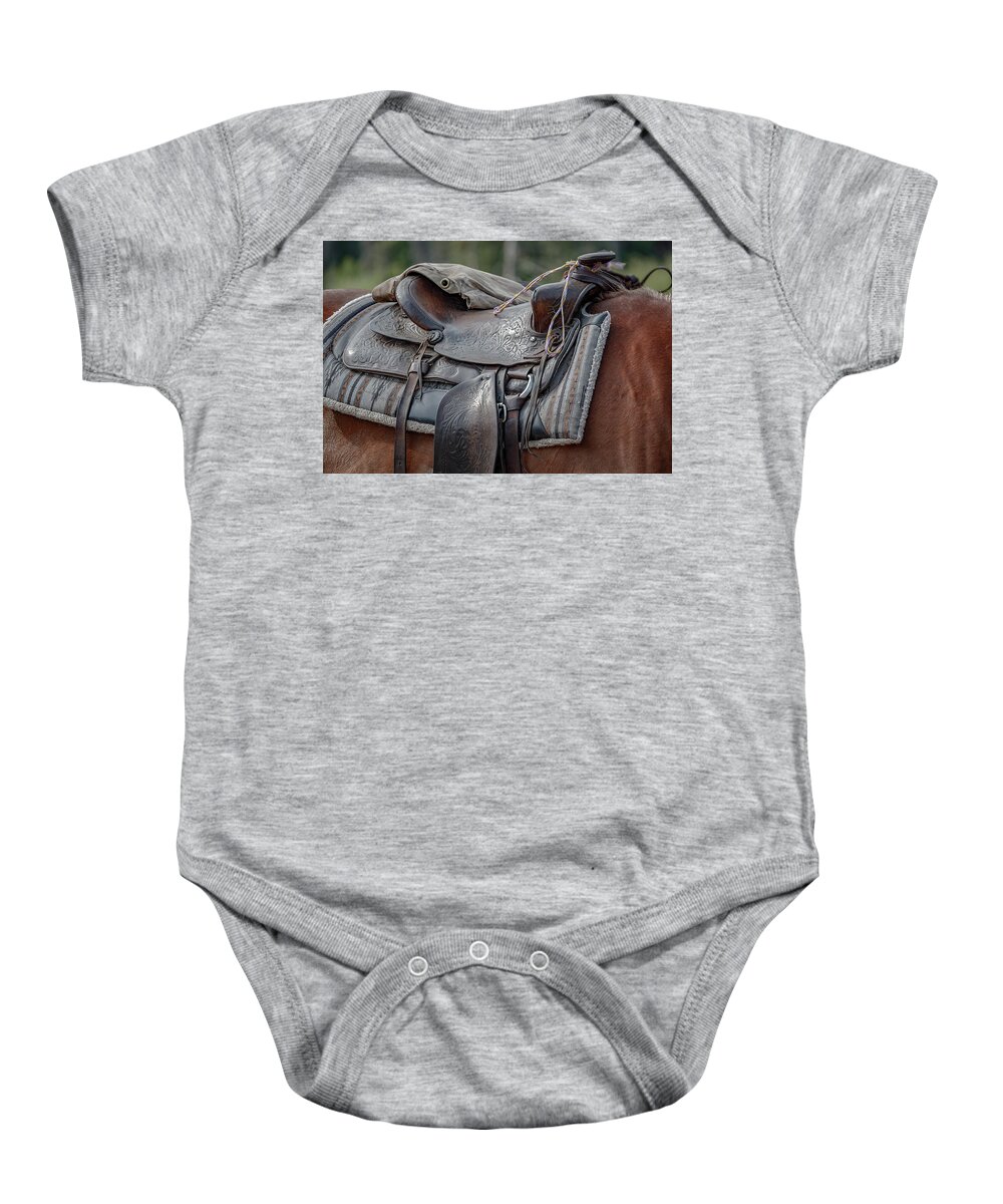 Black Cactus Baby Onesie featuring the photograph Lonely Saddle by Steve Kelley