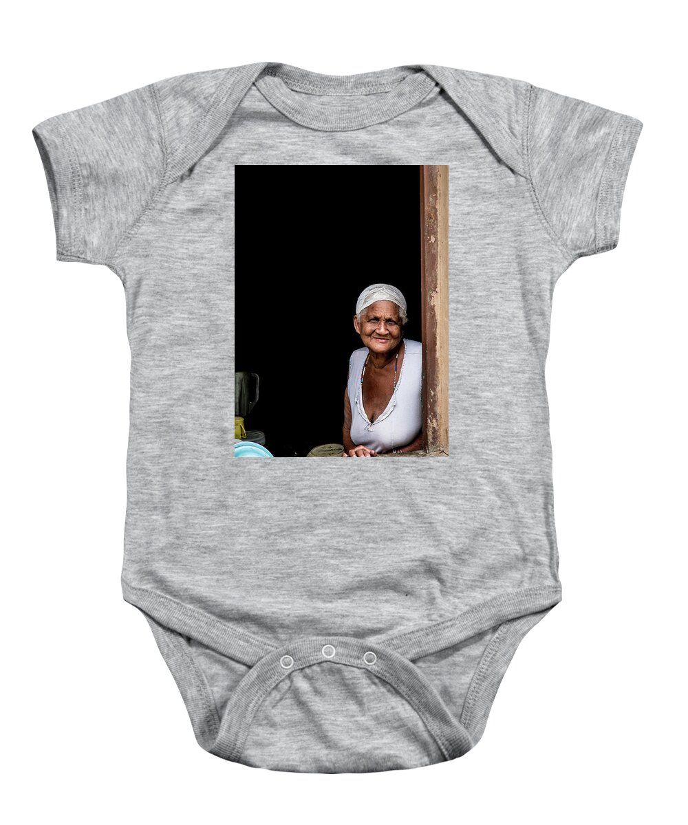 Cuba Baby Onesie featuring the photograph Looking at the window. Trinidad. Cuba by Lie Yim