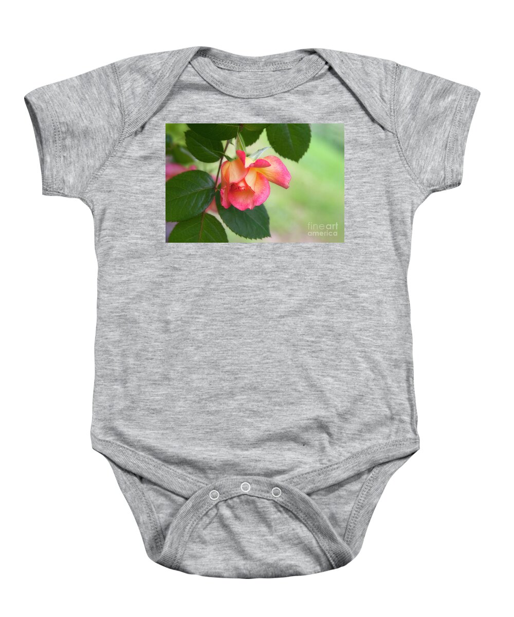 Rose Baby Onesie featuring the photograph Looking Down by Joan Bertucci
