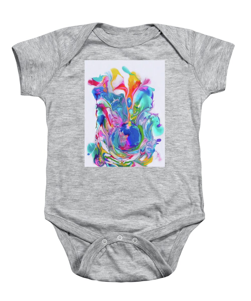 Colorful Baby Onesie featuring the painting Love Around The World by Deborah Erlandson