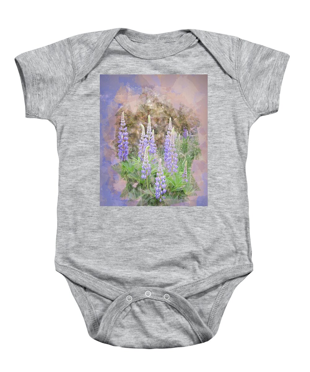 Flower Baby Onesie featuring the photograph Lupine Cluster Texture by Patti Deters