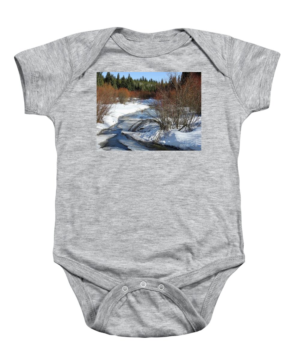 Creek Baby Onesie featuring the photograph Mackin Creek in March by Nicola Finch