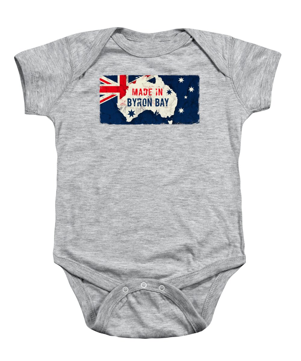 Byron Bay Baby Onesie featuring the digital art Made in Byron Bay, Australia by TintoDesigns
