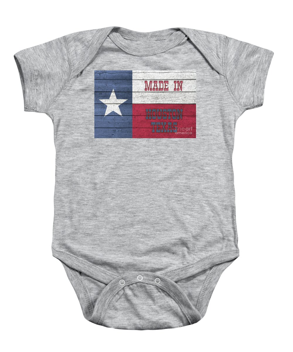 Made In Houston Texas Baby Onesie featuring the digital art Made In Houston Texas by Imagery by Charly