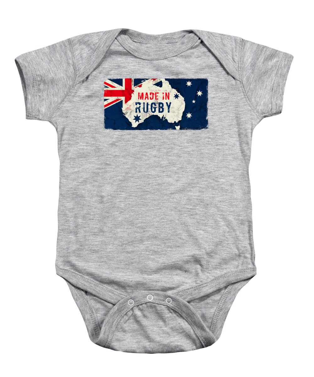 Rugby Baby Onesie featuring the digital art Made in Rugby, Australia by TintoDesigns