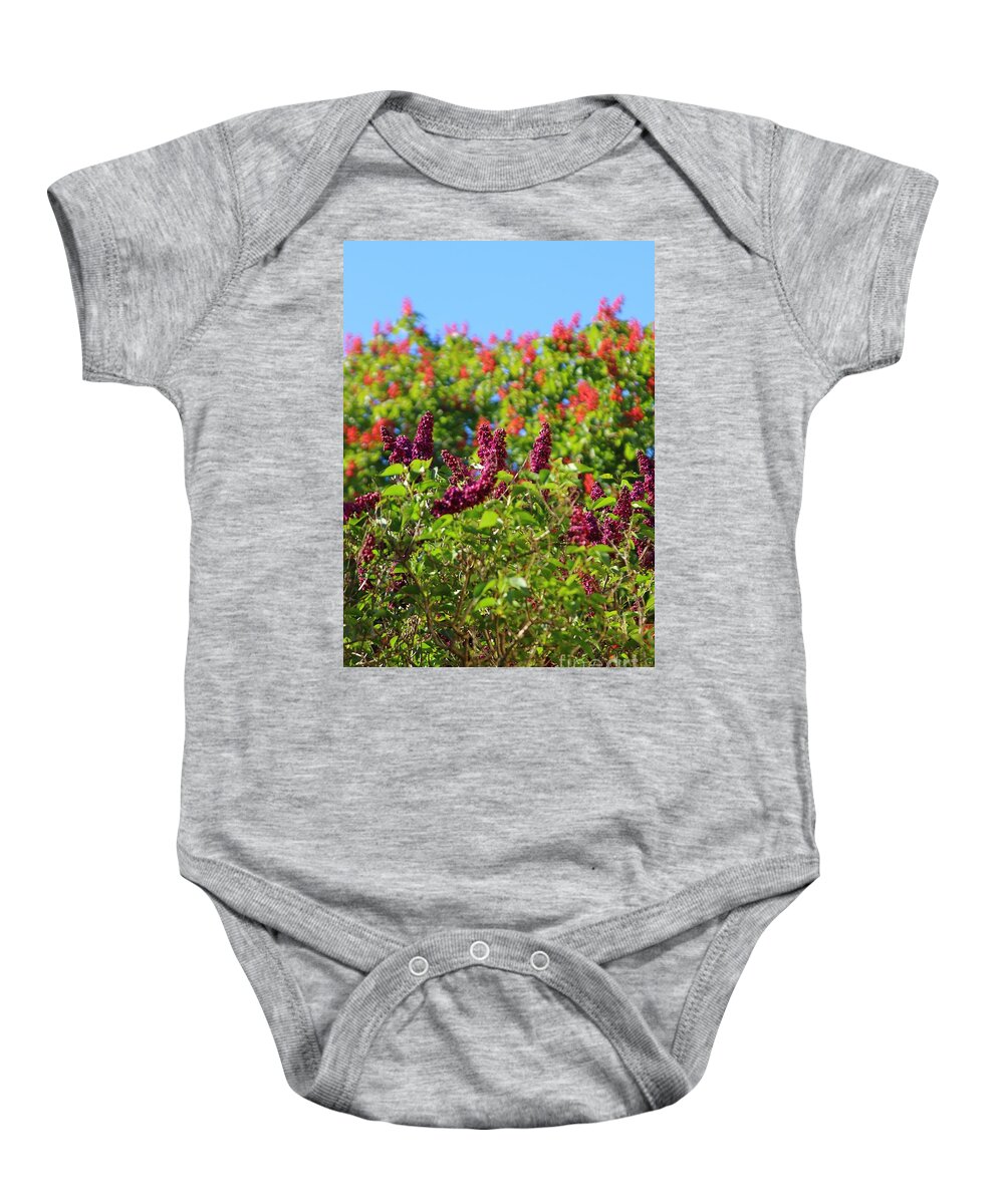 Lilac Baby Onesie featuring the photograph Magenta Lilac by Kimberly Furey