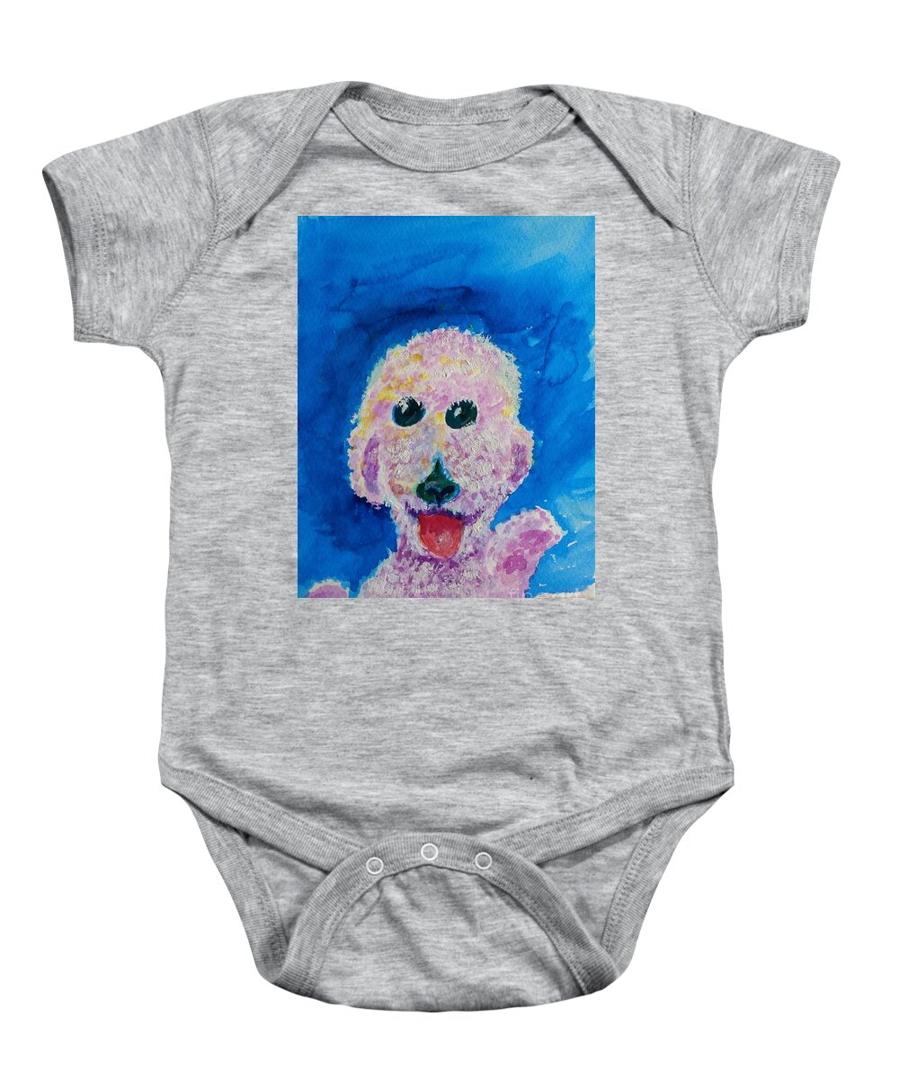 Dogs Baby Onesie featuring the painting Maggie by Walt Brodis