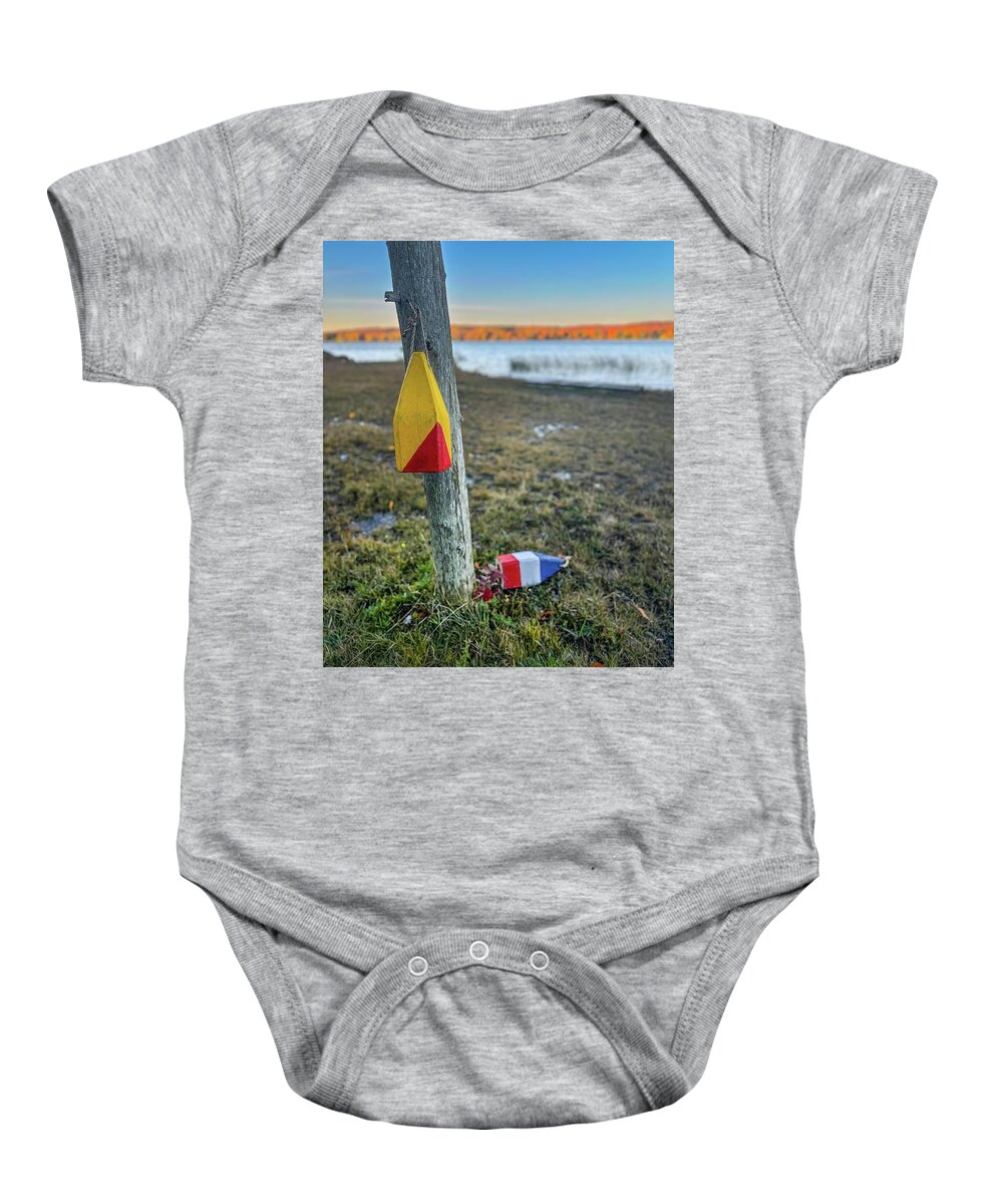 Tahquamenon Falls Baby Onesie featuring the photograph Markers IMG_5846 by Michael Thomas