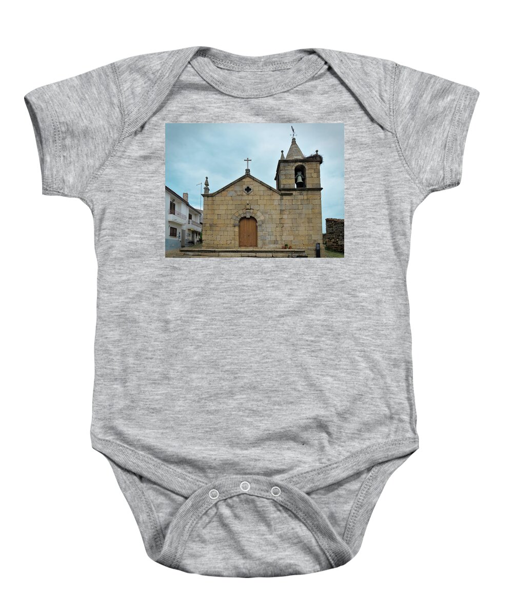 Idanha-a-velha Baby Onesie featuring the photograph Matriz church of Idanha-a-velha by Angelo DeVal