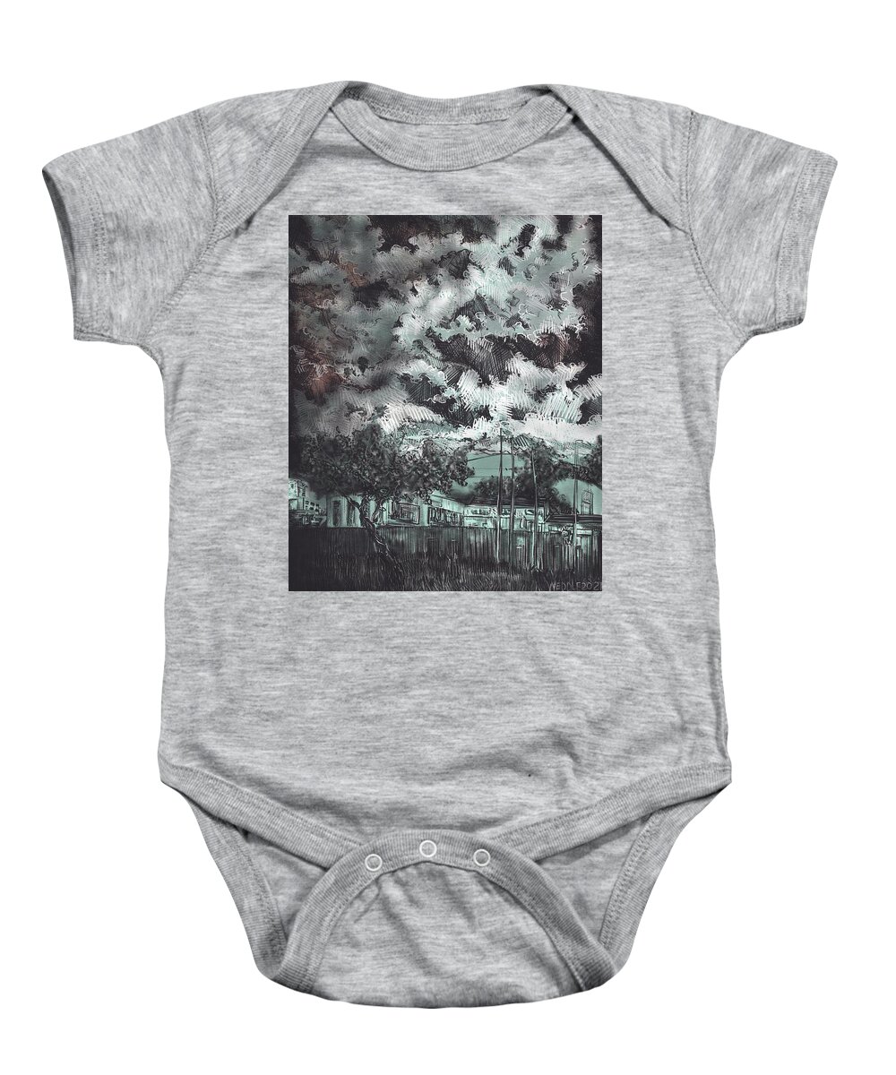 Drawing Baby Onesie featuring the digital art May Days by Angela Weddle