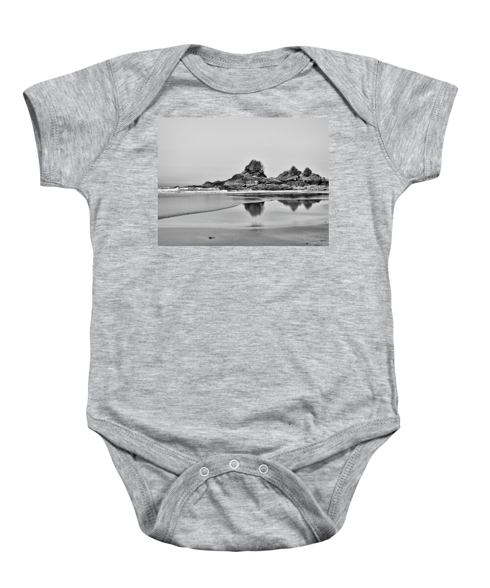 Landscape Baby Onesie featuring the photograph McKenzie Beach Reflection by Allan Van Gasbeck