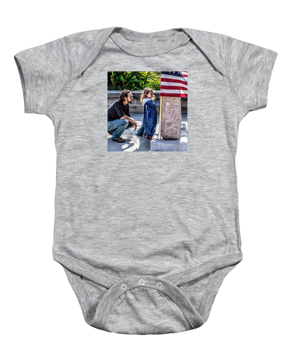 War Memorial Father Daughter American Flag Baby Onesie featuring the photograph Memorial by David Ralph Johnson