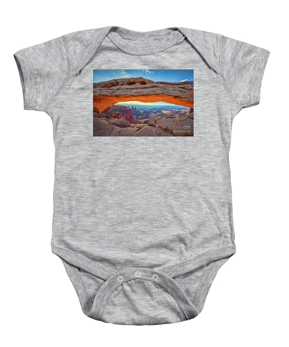Arch Baby Onesie featuring the photograph Mesa Arch in Canyonlands National Park by Mimi Ditchie