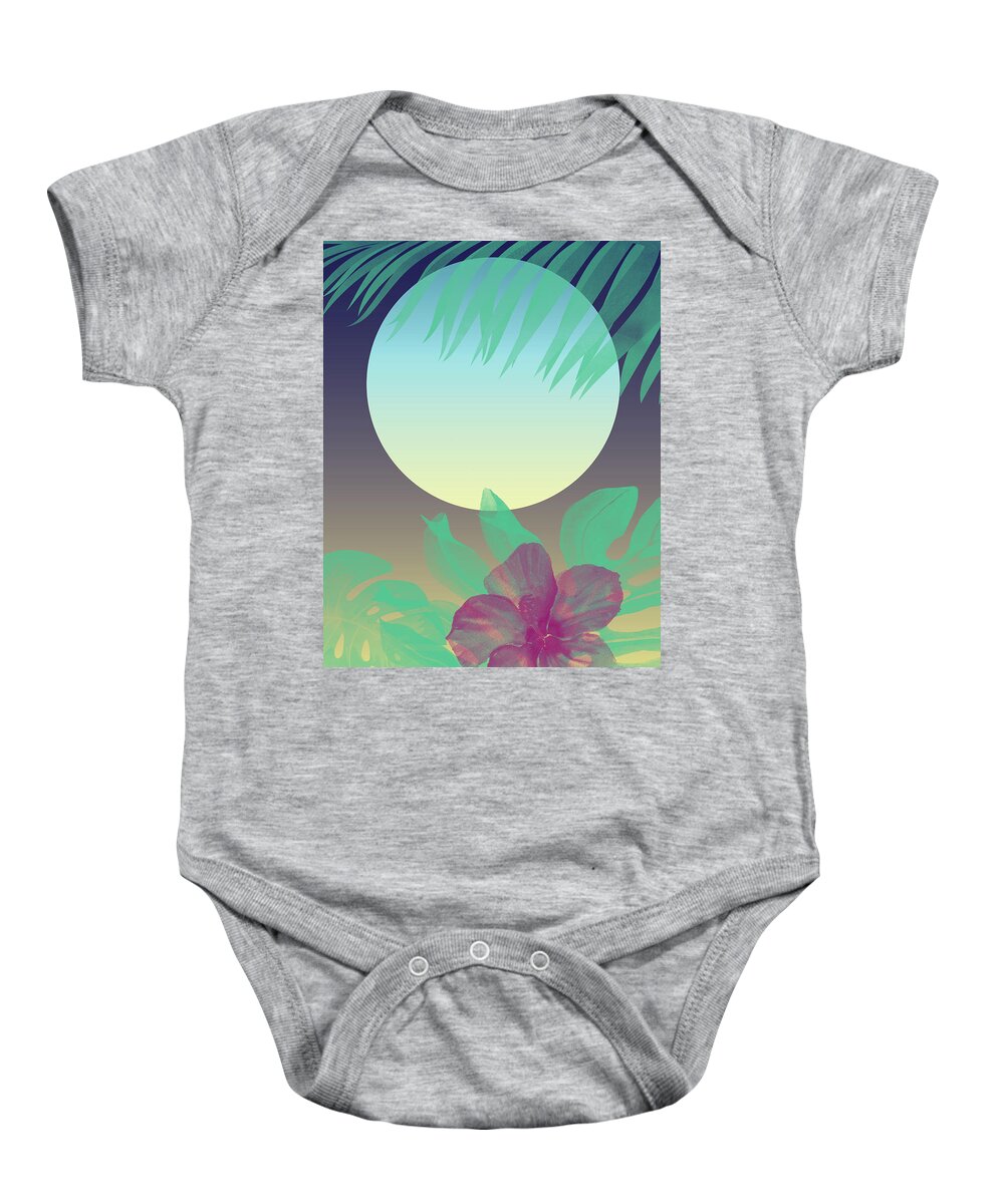 Miami Baby Onesie featuring the digital art Miami Dreaming - Late by Christopher Lotito