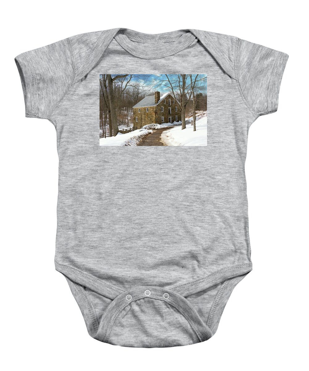 Morris County Baby Onesie featuring the photograph Mill - Cooper grist mill by Mike Savad