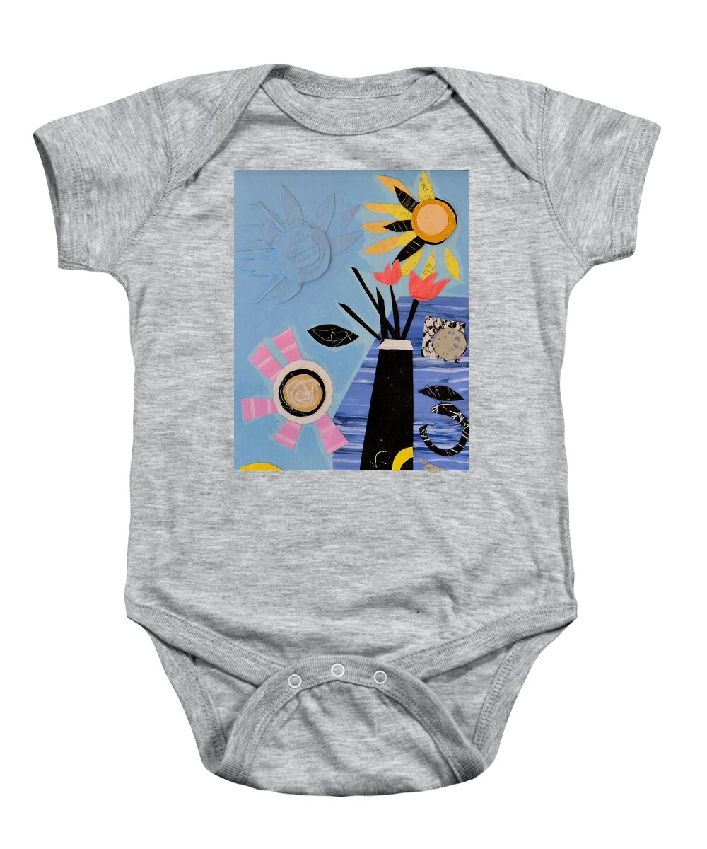 Flowers Baby Onesie featuring the mixed media Mini Bouquet 7 by Julia Malakoff