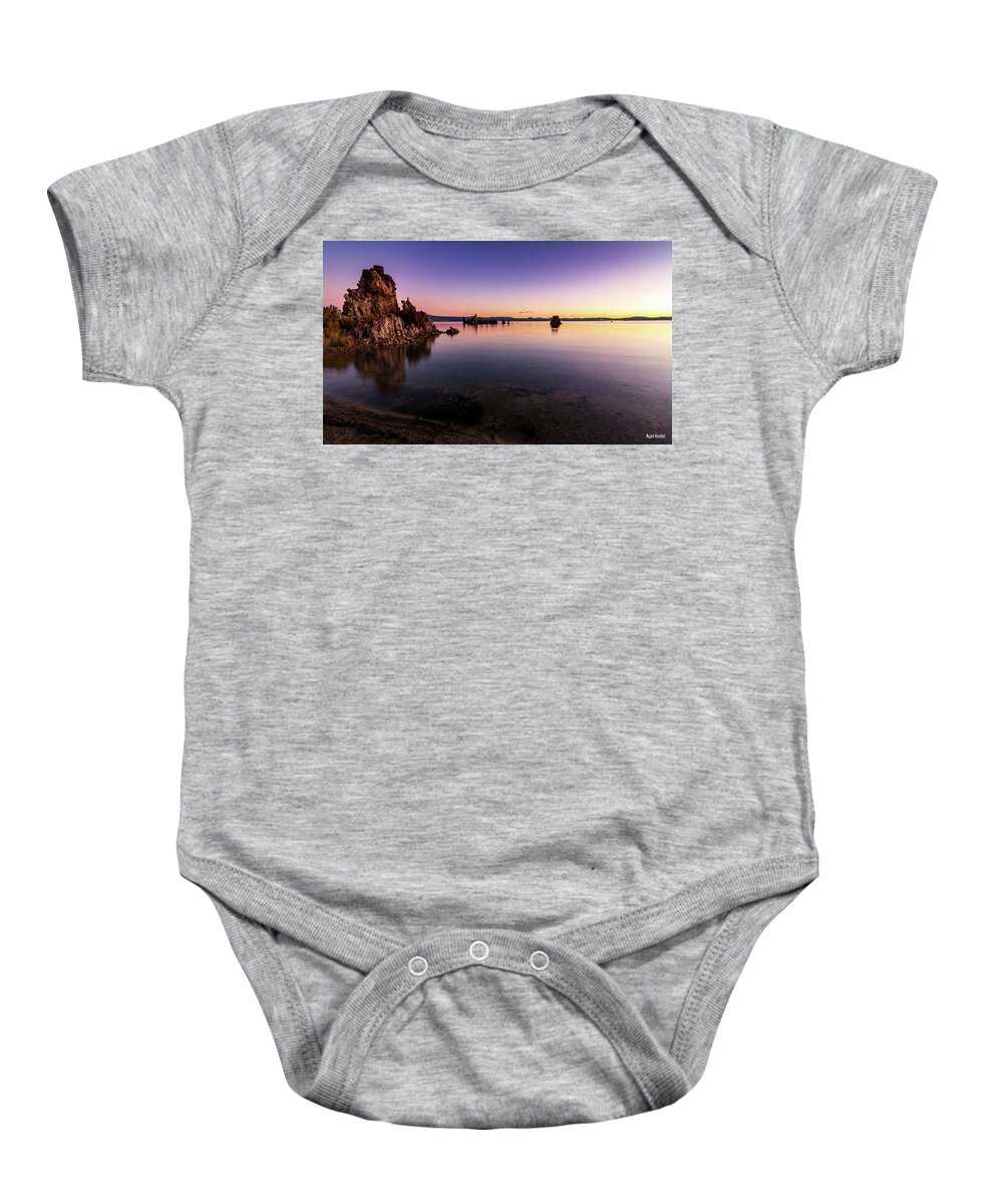 Landscape Baby Onesie featuring the photograph Mono Lake Purple Sunrise by Ryan Huebel