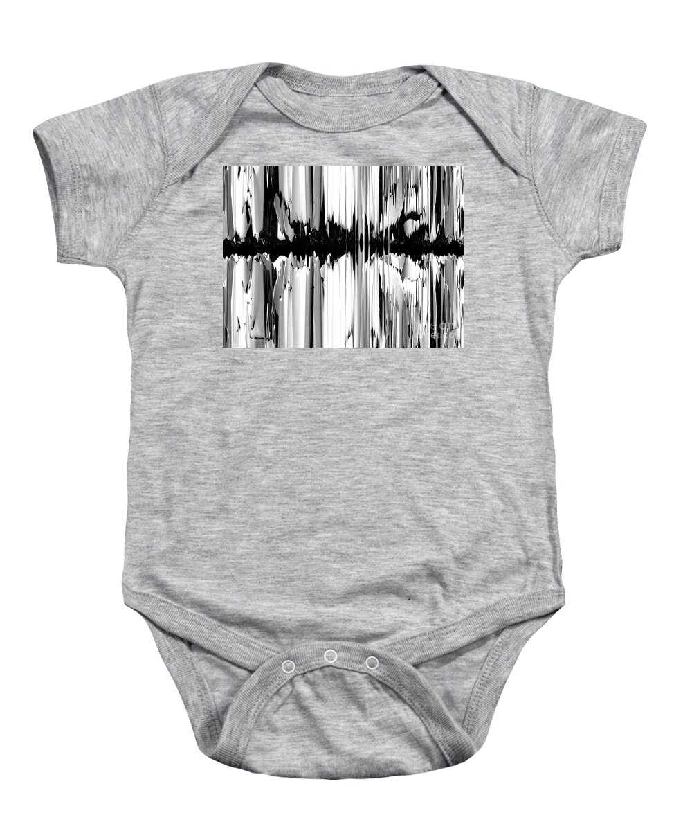 Mirror Image Baby Onesie featuring the digital art Monotone Fractal Reflection by Phil Perkins