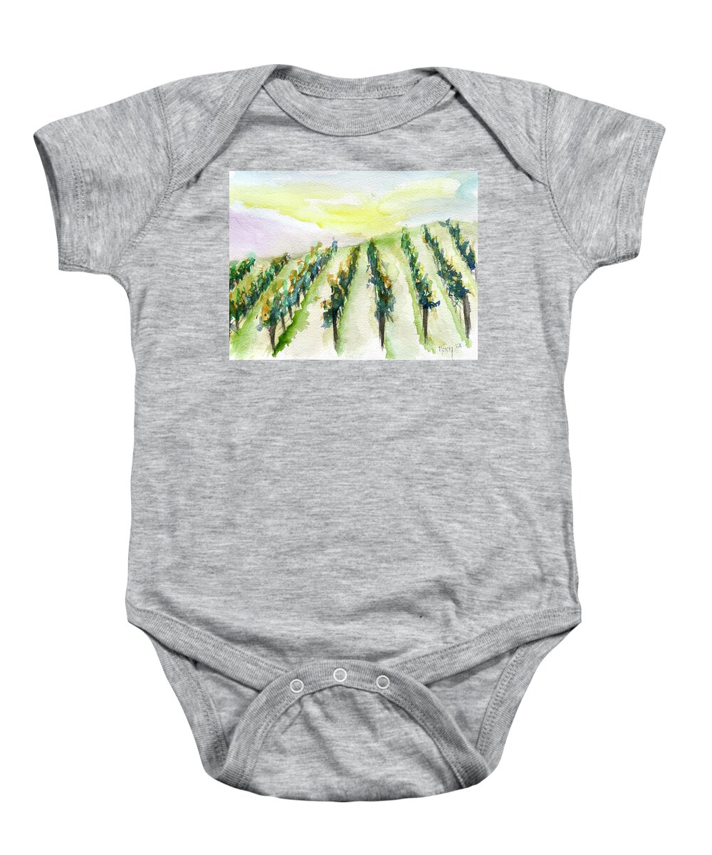 Temecula Baby Onesie featuring the painting Morning Vines by Roxy Rich