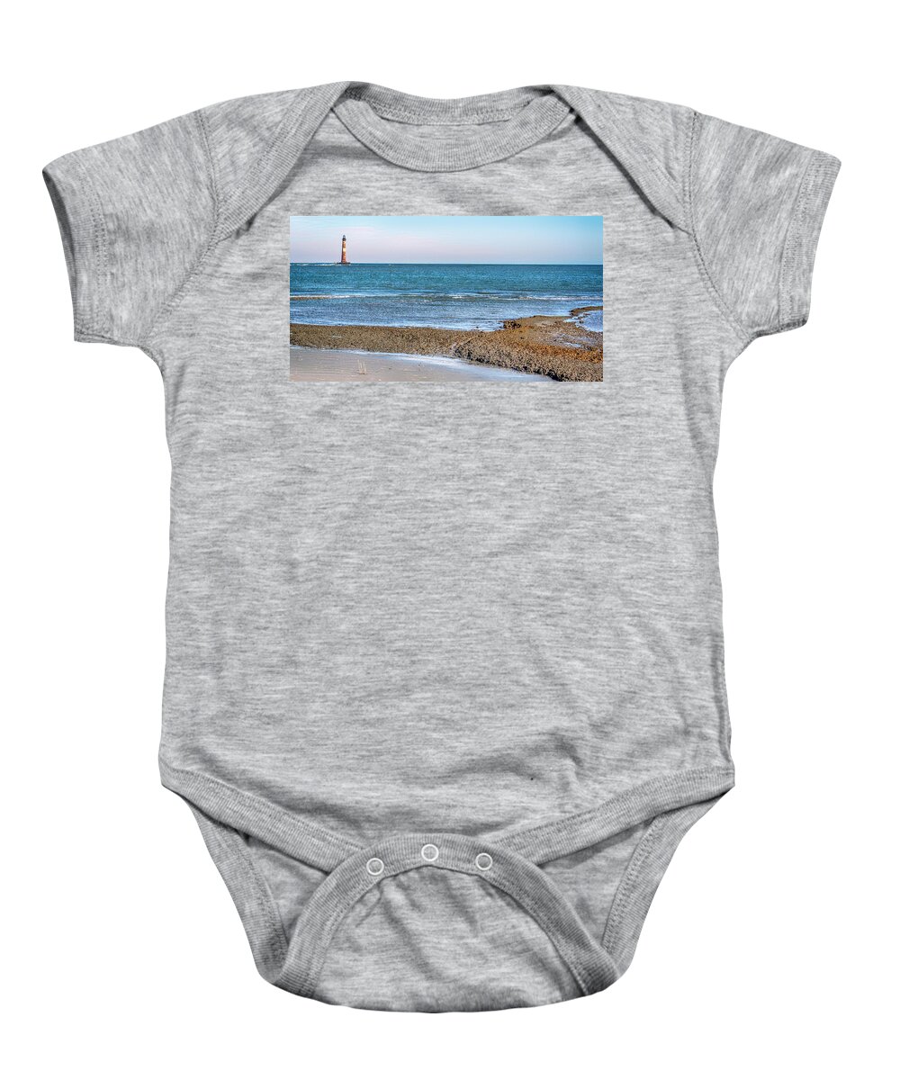 South Baby Onesie featuring the photograph Morris Island Lighthouse by WAZgriffin Digital
