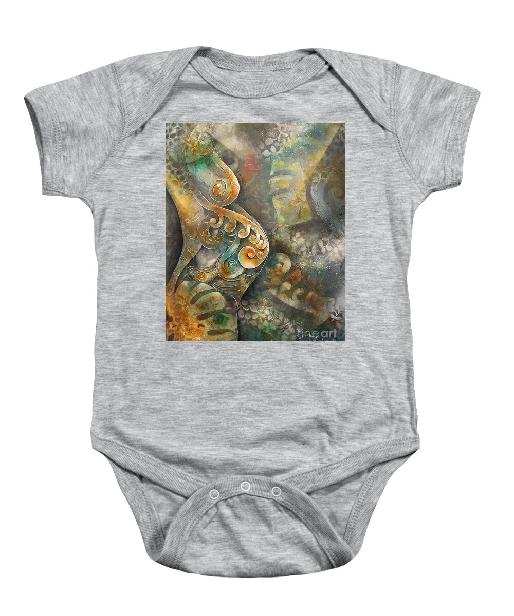 Motherearth Baby Onesie featuring the painting Mother Earth Aotearoa by Reina Cottier