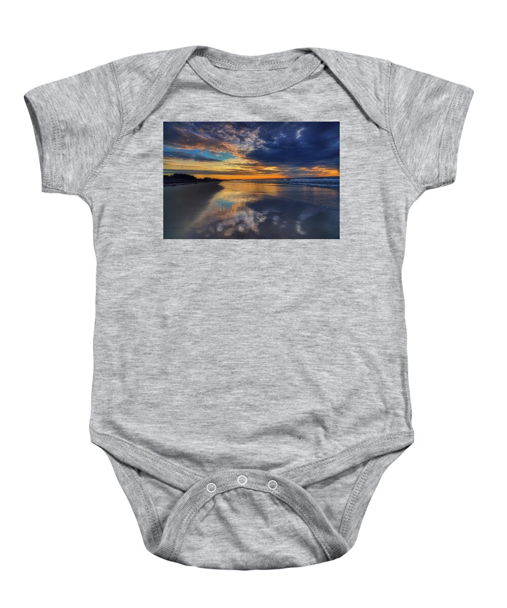 Footbridge Beach Baby Onesie featuring the photograph Mother Nature's Reflections by Penny Polakoff