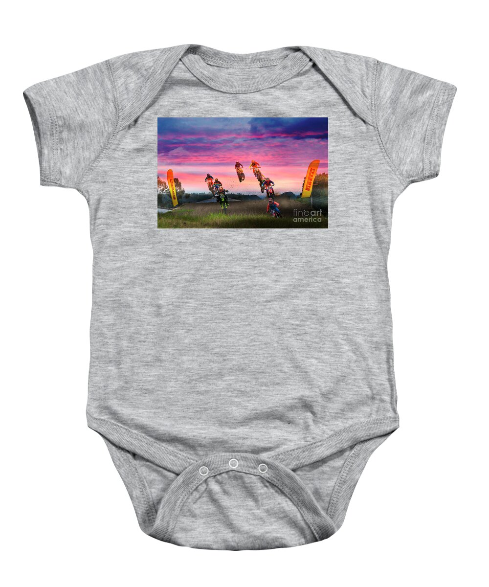 Motocross Baby Onesie featuring the photograph Motocross Is Not For Sissies VI by Al Bourassa