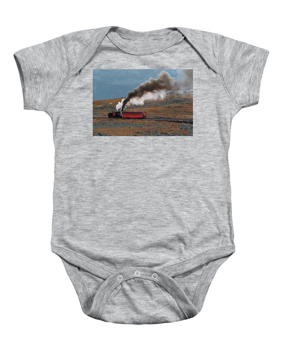 Railroad Baby Onesie featuring the photograph Mount Washington Cog Railway II by William Dickman