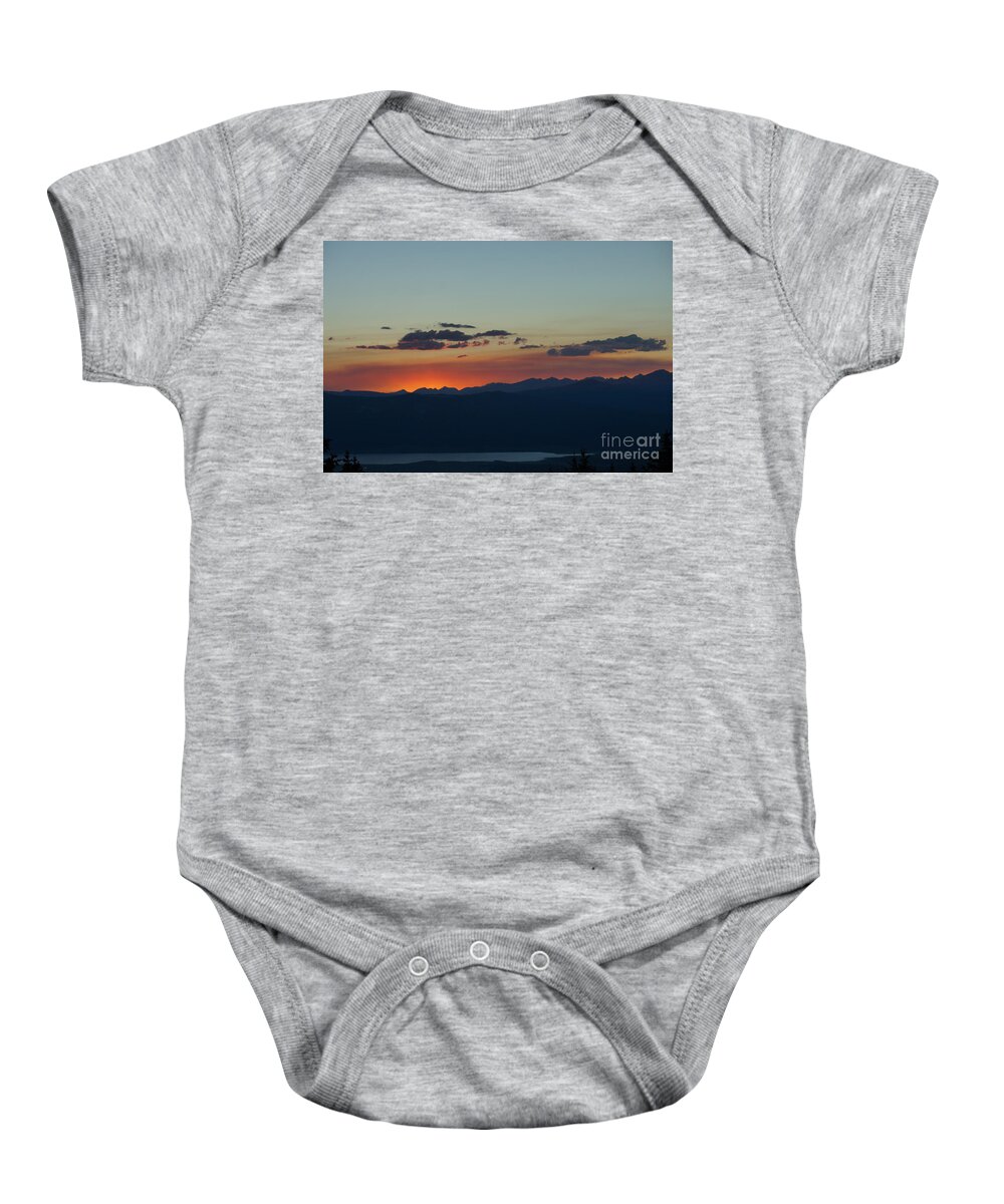 Sunset Baby Onesie featuring the photograph Mountain sunset 1 by Ken Kvamme