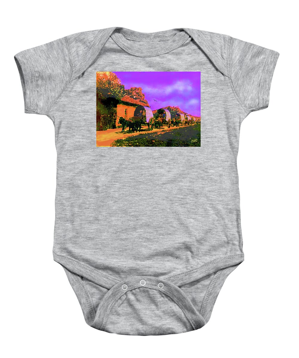 History Baby Onesie featuring the painting Moving A Village by CHAZ Daugherty