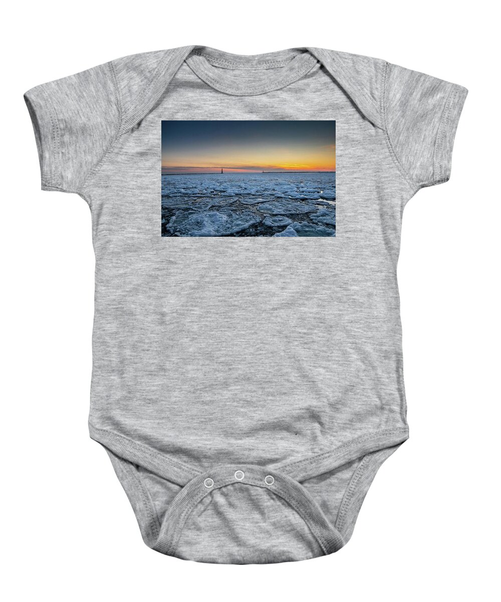 Northernmichigan Baby Onesie featuring the photograph Muskegon Michigan Harbor IMG_4005 HRes by Michael Thomas