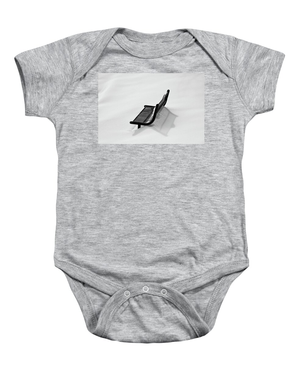 Black And White Baby Onesie featuring the photograph My Shadow And I by Scott Burd