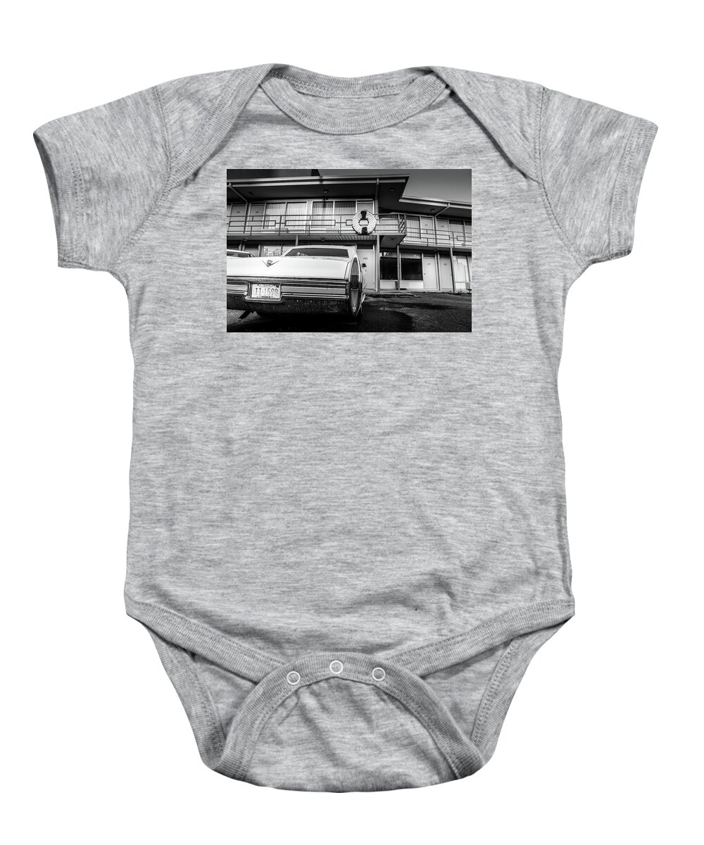 Bluff City Baby Onesie featuring the photograph National Civil Rights Museum by Darrell DeRosia