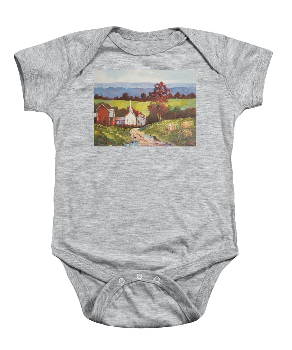 Autumn Baby Onesie featuring the painting New England Splendor by ML McCormick