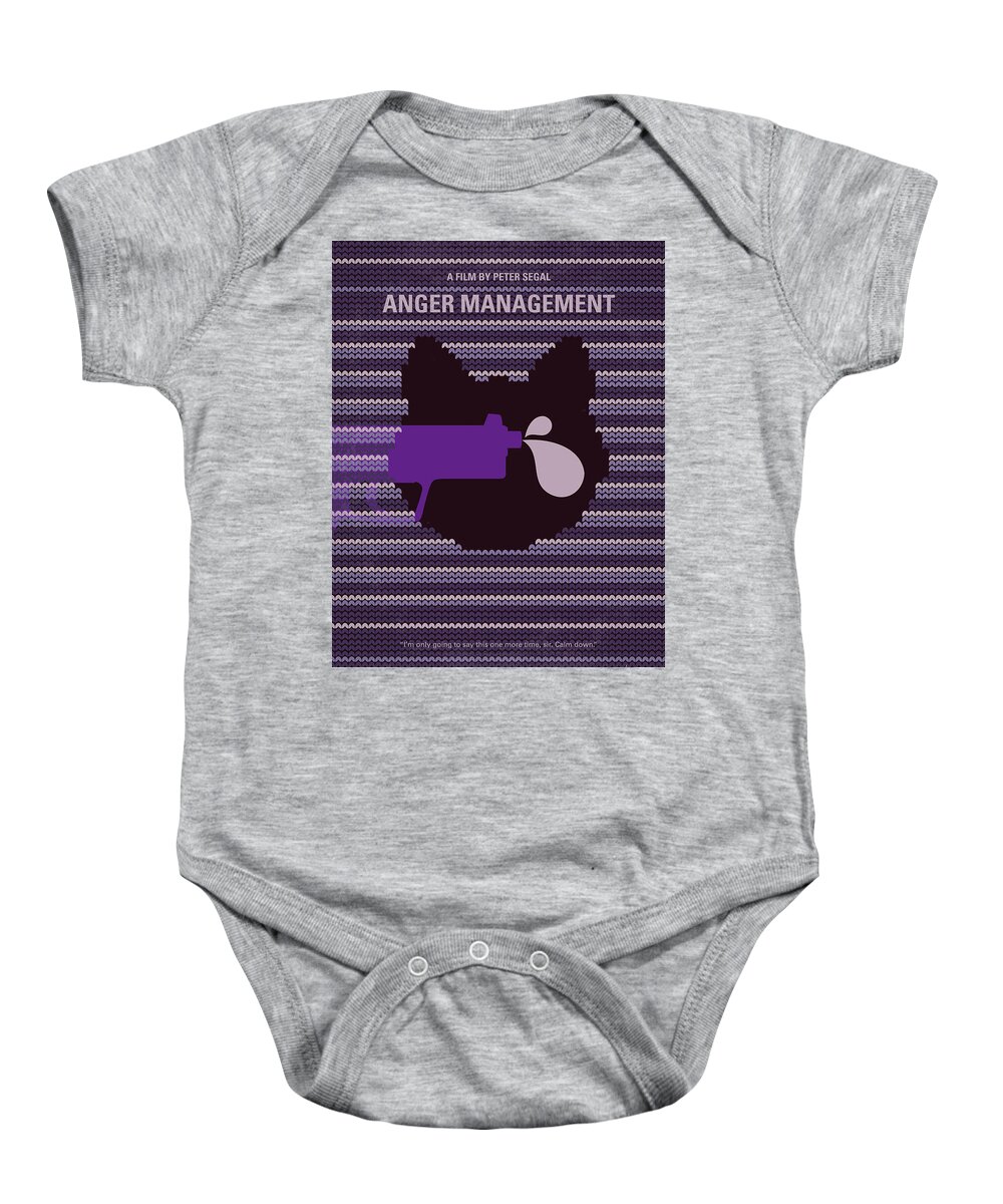 Anger Management Baby Onesie featuring the digital art No1149 My Anger Management minimal movie poster by Chungkong Art